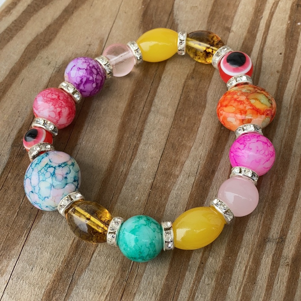 ⚜️Eye of Protection Multi Color Charm Bracelet!NWT